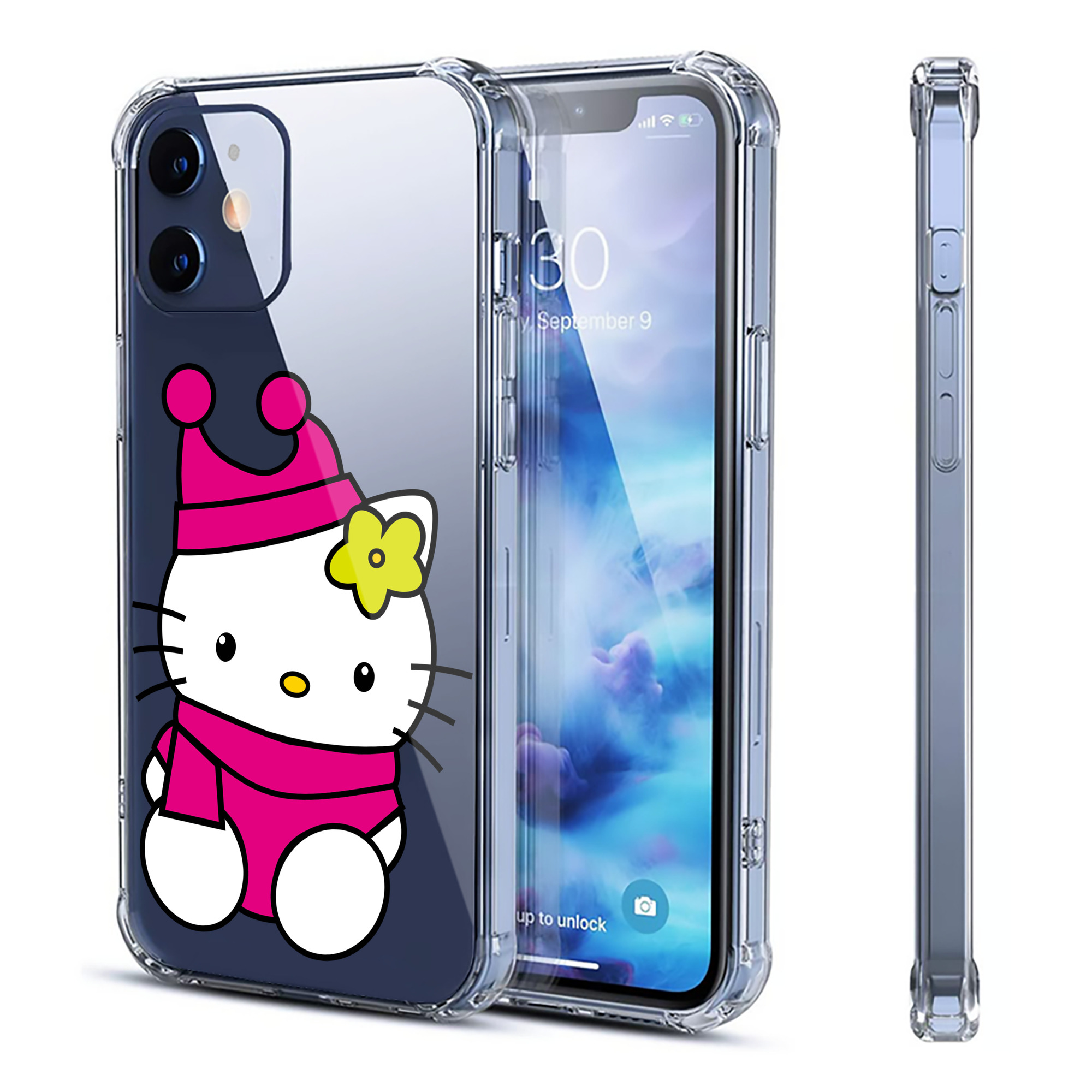 （画像用） Hello Kitty ハローキティ 【iPhone 12シリーズ対応】透明スマホケース（クリアソフトケース）